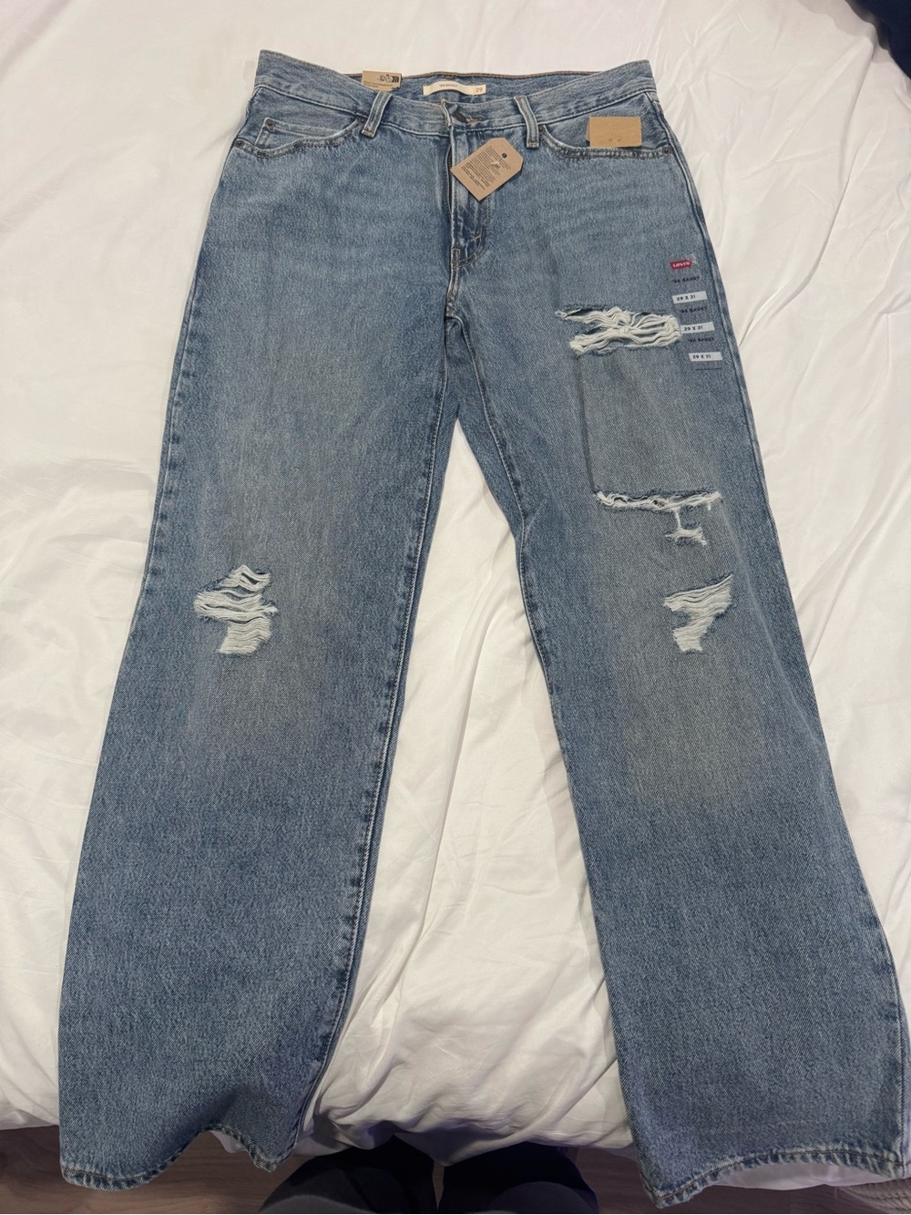 Levi's Men's Relaxed Distressed Jeans - Light Blue
